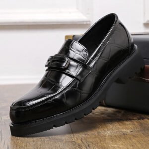 Thick-soled British Fashion Men's Round Head Leisure Leather Shoes