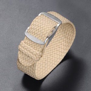 Woven Nylon Watchband Pieces Over Canvas Watch Strap