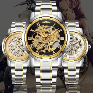 Business Leisure Hollow-out Room Gold Mechanical Watch