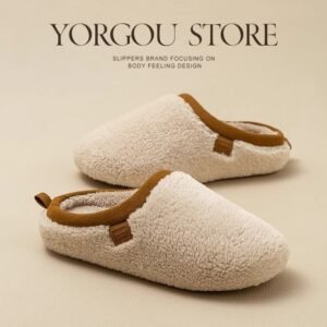 Home Indoor Non-slip Warm Velvet Cotton Slippers