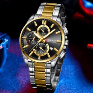 Men's Steel Strap Watch Waterproof Six-pin Timing
