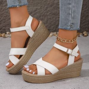Wedge Women's Plus Size Peep Toe Buckle Platform Buckle Sandals