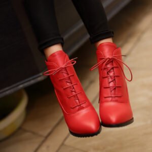 Women's Fashion Lace-up Martin Boots Stiletto Heel
