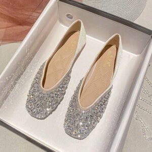 Flat Bridesmaid Shoes Wedding Shoes Exquisite Square Toe Women's Shoes
