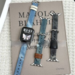 Washed Denim Watch Band Retro Casual