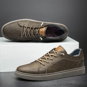 Two-layer Cowhide Casual Sneakers Low-top Men's Shoes