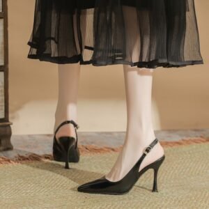 Women's Pointed Toe Korean Style Patent Leather High Heels