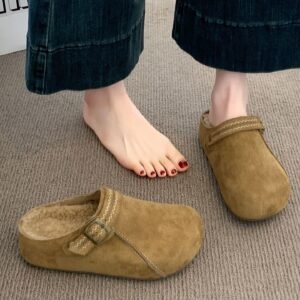 Thick Sole Half Slippers Women's Outer Wear 2025 New Autumn And Winter