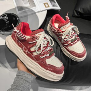 Washed And Dissolved Thick Bottom 7CM Invisible Height Increasing Insole Shoes Men's Sports Casual Borad Shoes