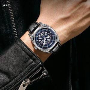 Stainless Steel Automatic Mechanical Men's Leather Belt Watch