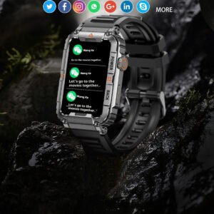 KR88 Bluetooth Calling 157-inch Voice Assistant Heart Rate Blood Oxygen Monitoring Multi-sport Smart Watch