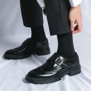 Casual British Pointed Toe Business Formal Wear Working Height-increasing Shoes