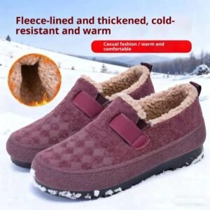 Winter Fleece-lined Old Beijing Cloth Shoes For Women