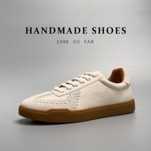 Baseball Low-cut Genuine Leather Sneakers Men's White Shoes