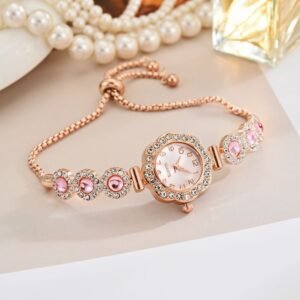 Free Pull-out Bracelet Women's Watch Fashion Color Diamond