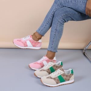 Oversized Women's Casual Flower Lace-up Shoes
