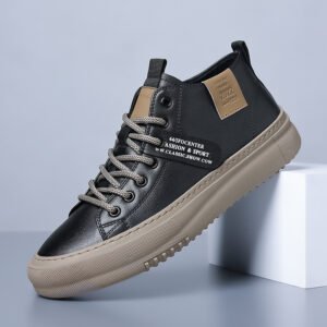 Men's Sports Casual Leather White Shoes